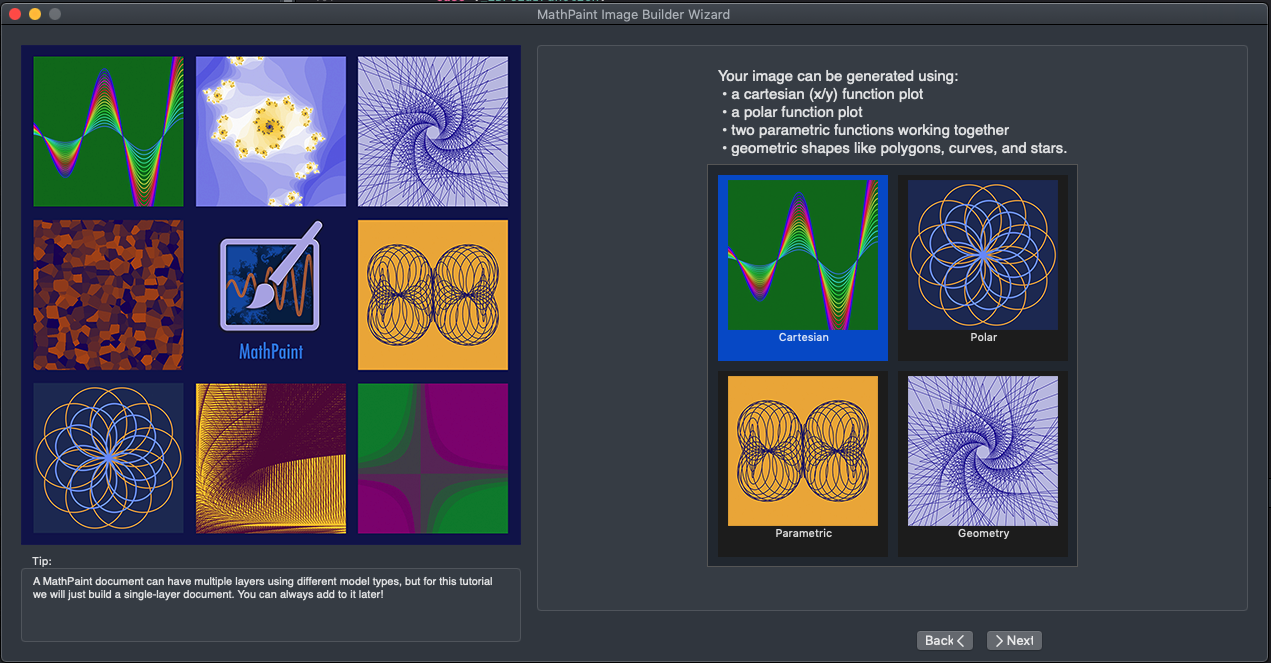 MathPaint 1.0 will feature Image Builder Wizard for step-by-step generative graphics
