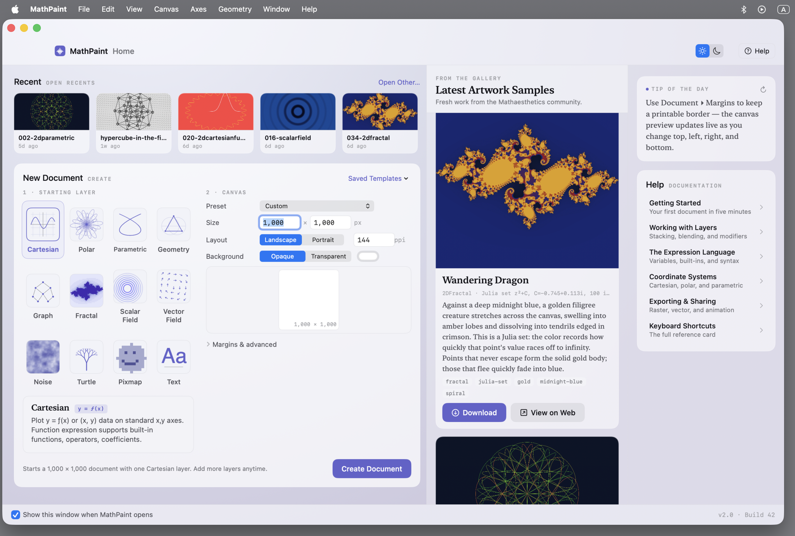 MathPaint in use on a Mac